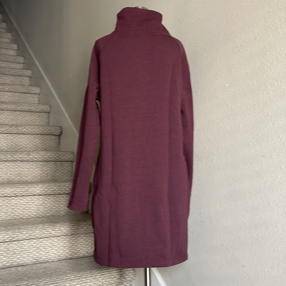 Earth Yoga Sz L Burgundy Organic Cotton Cozy Karma Sweatshirt Dress - Picture 6 of 16